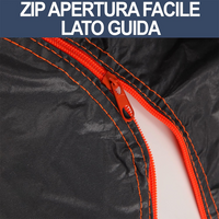 Lupex Shop - Telo copriauto felpato 250g impermeabile 6 rifrangenti con zip - Tg.  XS: 370X160X117CM