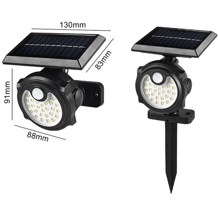 PICCHETTO GIARDINO ENERGIA SOLARE 26 SMD LED LUCE FREDDA SENSORE MOVIMENTO B0393