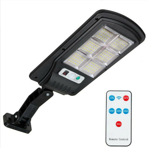 FARO LAMPIONE STRADALE PANNELLO SOLARE FOTOVOLTAICO SENSORE DI MOVIMENTO 120 LED