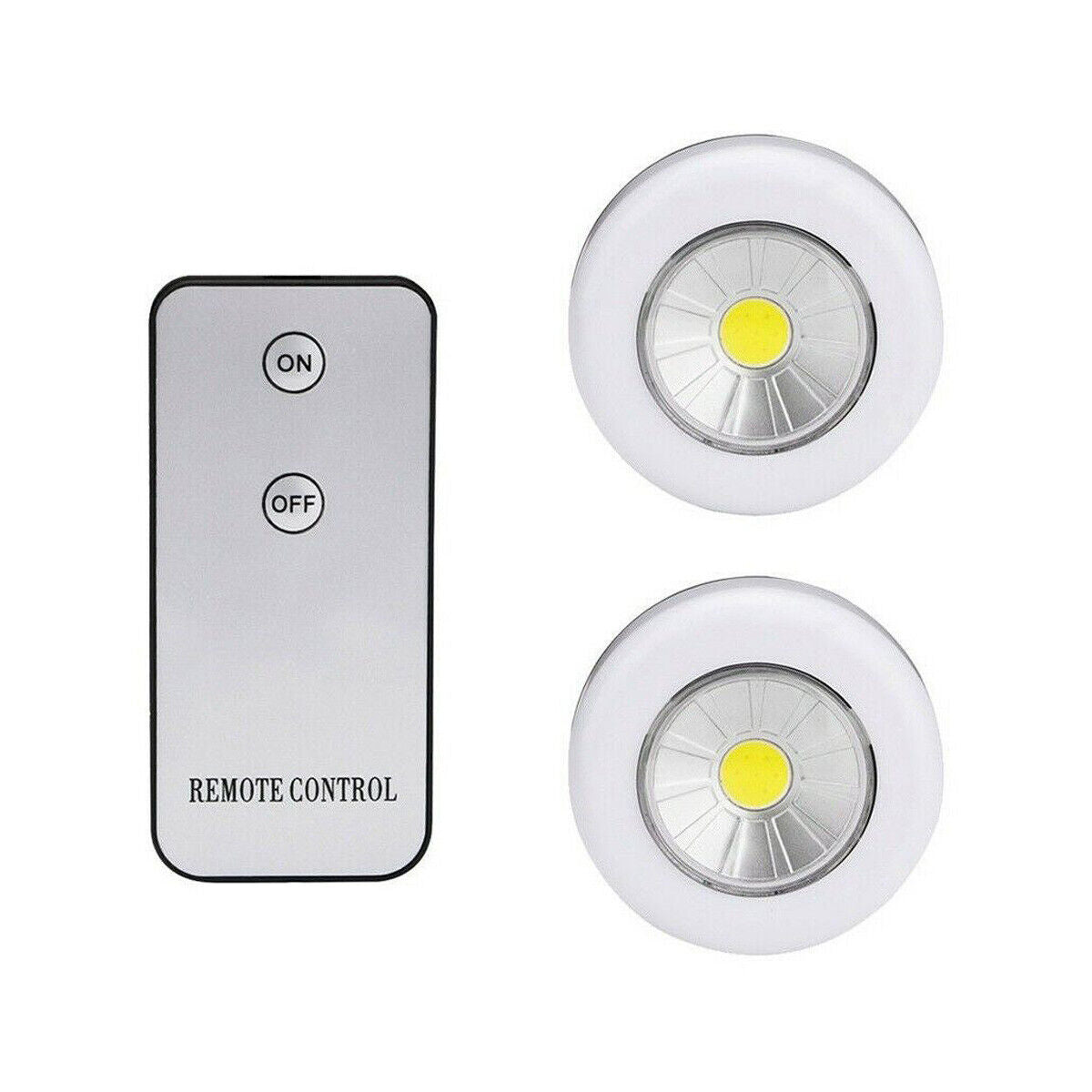 SET 2 FARETTI COB CONTROLLO REMOTO LUCE A LED LAMPADA ARMADIO CON TELECOMANDO