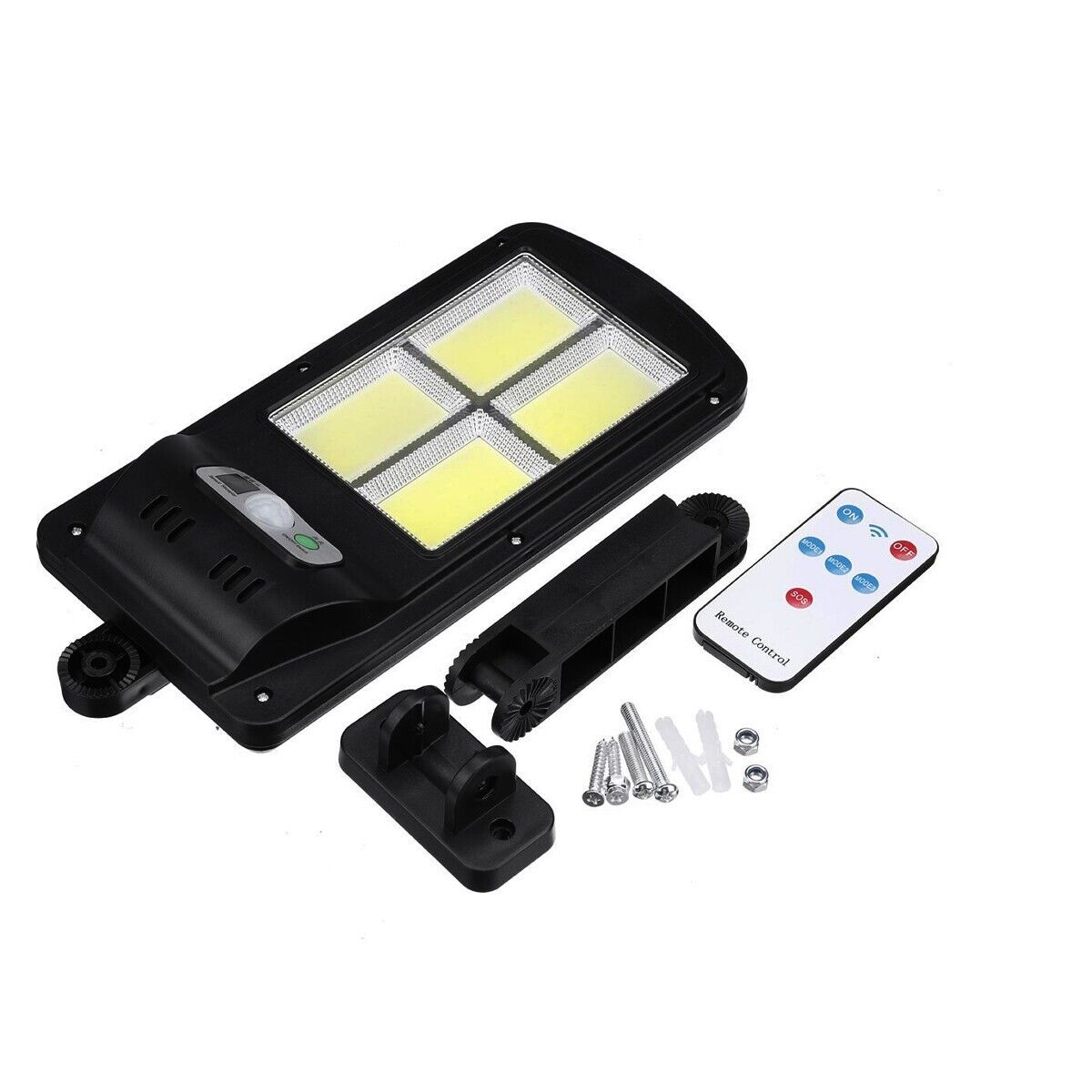 FARO LAMPIONE STRADALE PANNELLO SOLARE FOTOVOLTAICO SENSORE 4 LED COB TE-B0537