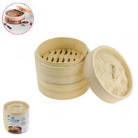 VAPORIERA BAMBOO COTTURA A VAPORE BAMBU CUCINA SALUTARE ASIATICA RIPIANI 15CM