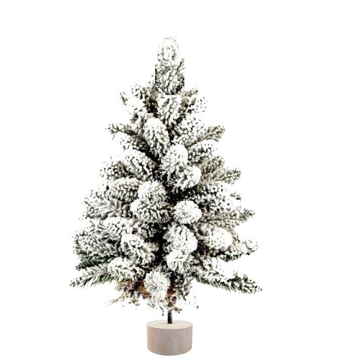 ALBERO DI NATALE PINO VERDE ARTIFICIALE INNEVATO PICCOLO 60 CM CON NEVE BASSO