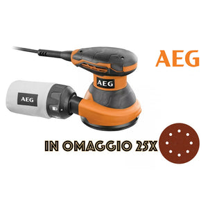 LEVIGATRICE ROTO-ORBITALE 300W Ø125mm + 25 FOGLI ABRASIVI EX125ED SET AEG 4935433870