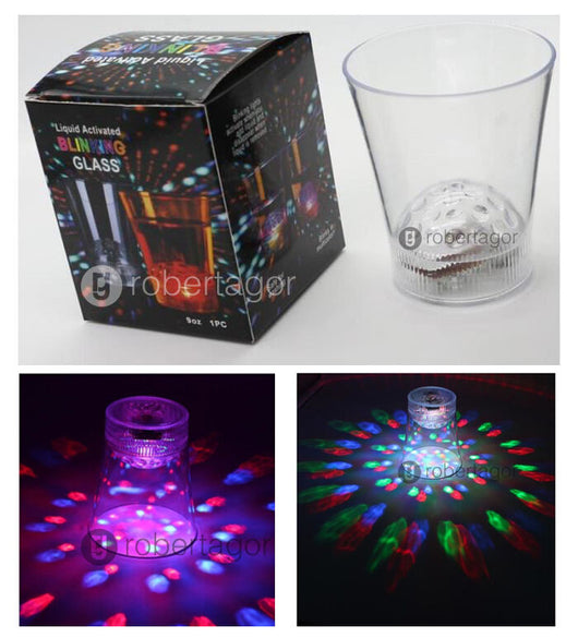 BICCHIERE DA TAVOLO RGB LED CAMBIA COLORE VERSA ACQUA LIQUIDO BIRRA COCKTAIL