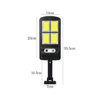 FARO LAMPIONE STRADALE PANNELLO SOLARE FOTOVOLTAICO SENSORE 4 LED COB TE-B0537