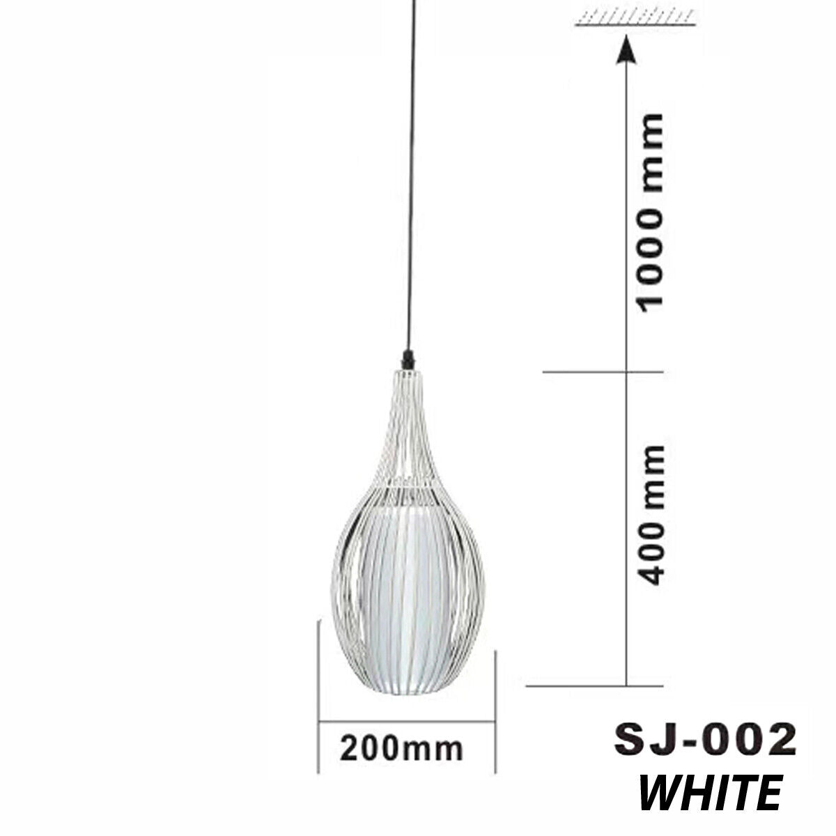 LAMPADARIO GABBIA IN METALLO INDUSTRIALE RETRO E27 PENDENTE VINTAGE BIANCO SJ002