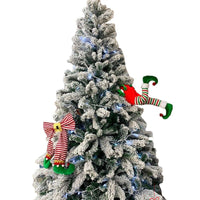 GAMBE ELFO PER DECORAZIONE FUORI TRONCO ALBERO DI NATALE GIULLARE FOLLETTO 40cm