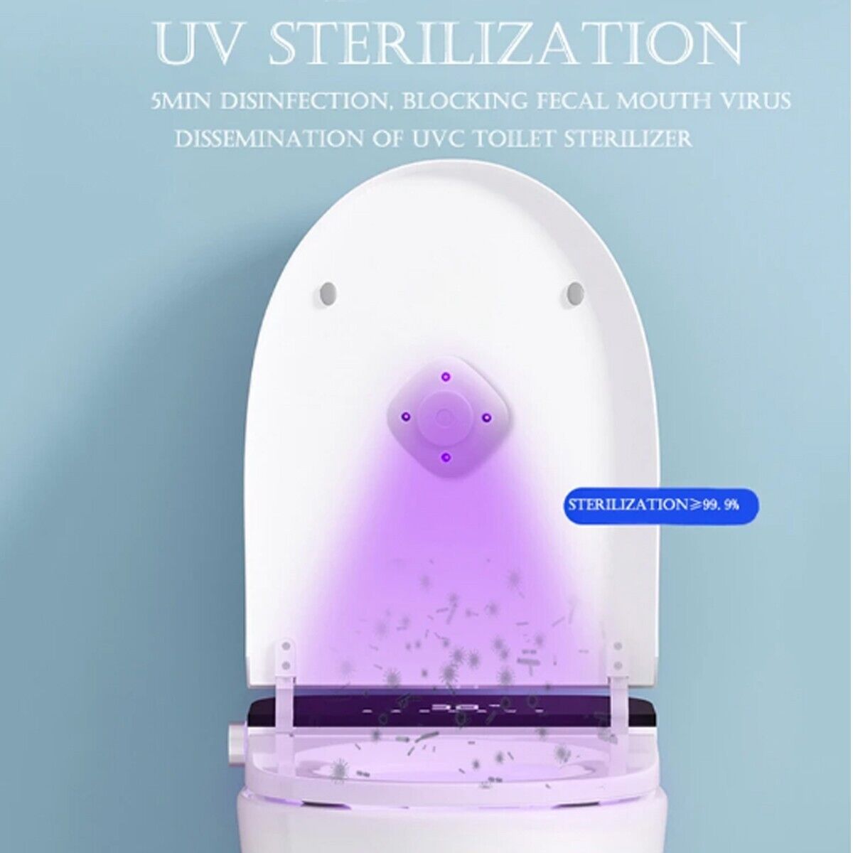 STERILIZZATORE WC RAGGI ULTRAVIOLETTI UVC BAGNO PROFUMO LUCE NOTTURNA USB YX-530