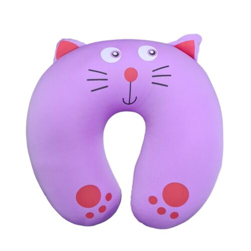 CUSCINO COLLO ANTISTRESS VIAGGIO AUTO AEREO ANIMALI GATTO MICRO SFERE VIOLA