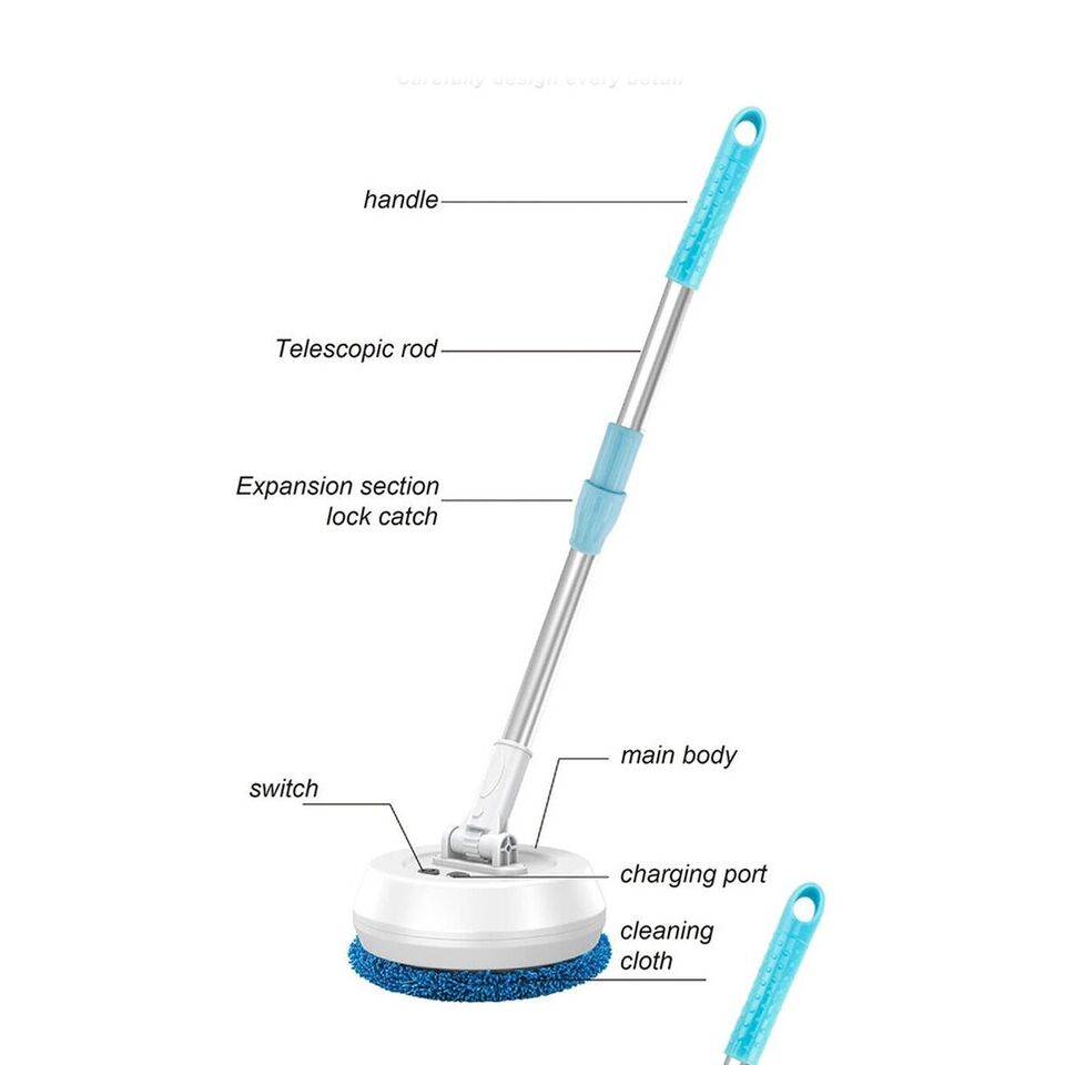 SPAZZOLA ROTANTE PULITORE FINESTRE AUTO ELETTRICO VETRO ASTA TELESCOPICA AA102