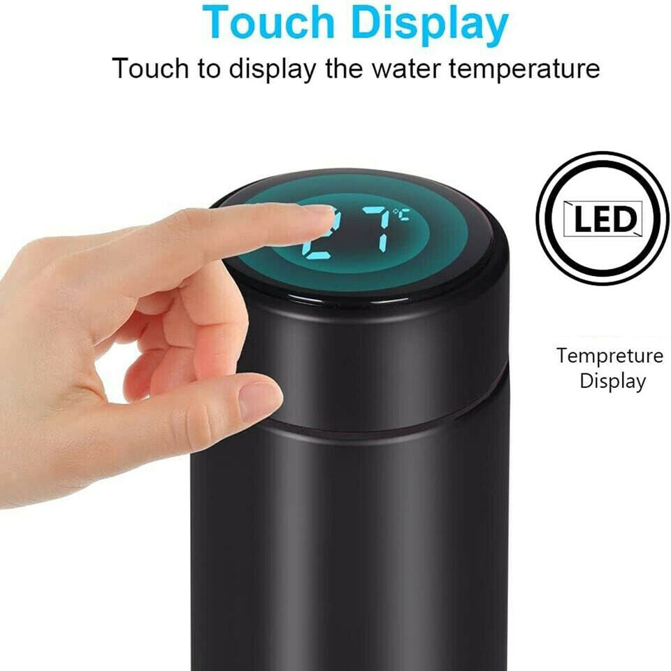 BOTTIGLIA DISPLAY TOUCH ACQUA CALDO FREDDO SMART ACCIAIO INOSSIDABILE THERMOS