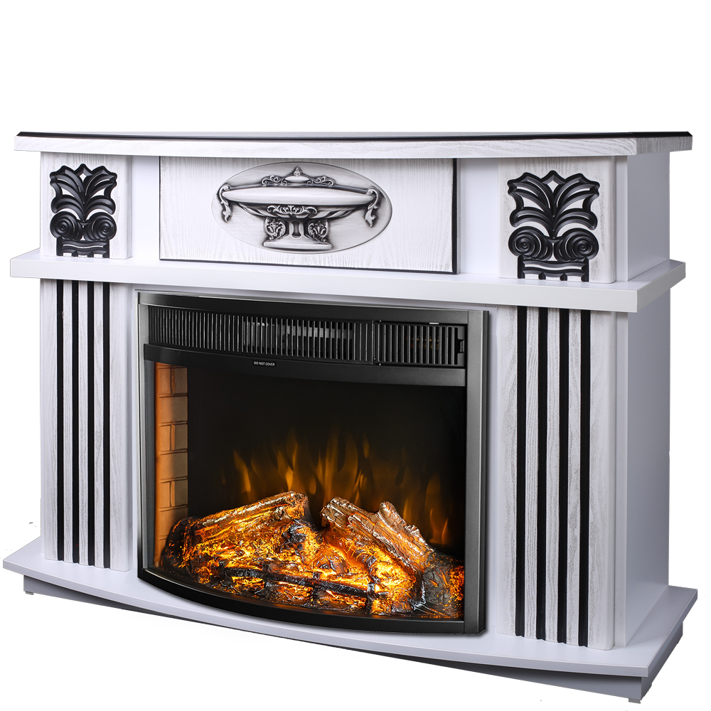 Camino Elettrico da Pavimento 96,3x120x31,8 cm Effetto Fiamma 1500W Roma mini & Ararat