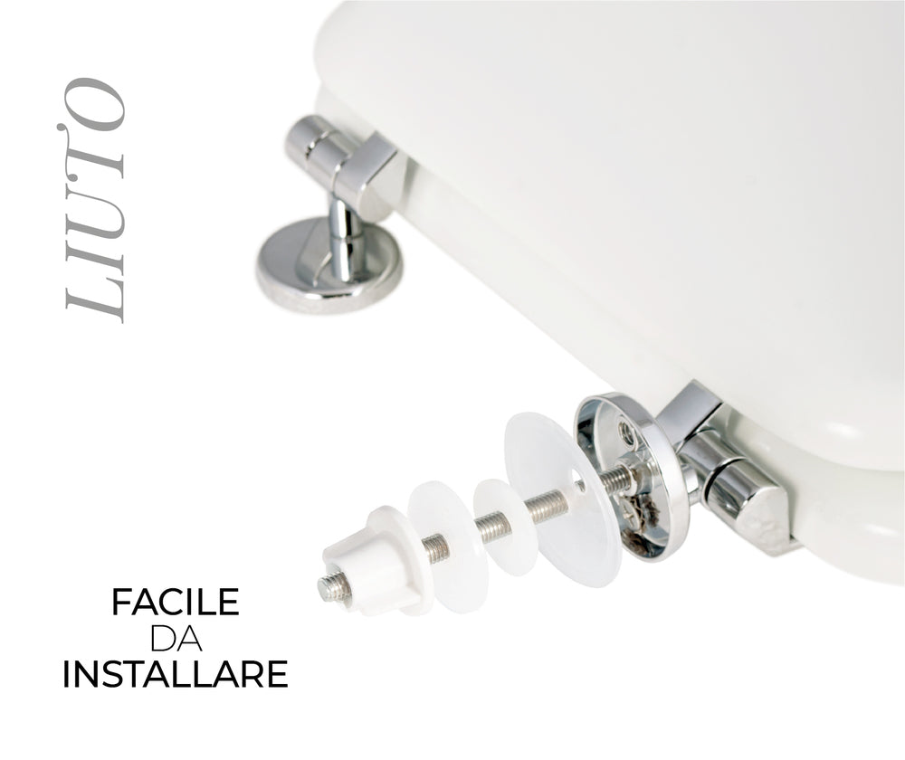 Sedile per WC modello LIUTO - Misure 35,8x46 cm.