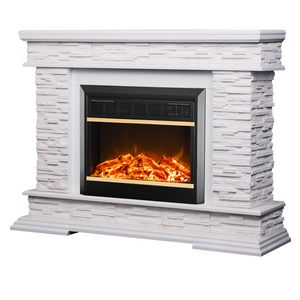 Camino Elettrico da Pavimento 88x118x30,5 cm Effetto Fiamma 1500W Stone & Mars