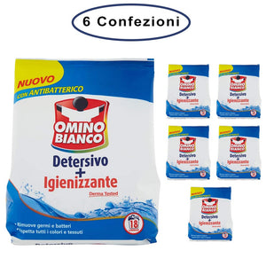 Omino bianco 2 in 1 detersivo & igienizzante 6 confezioni da 1116 grammi