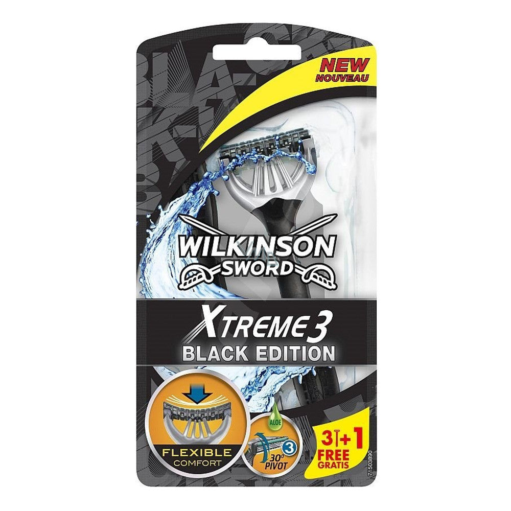 Rasoio xtreme 3 black edition wilkinson confezione da 4 rasoi