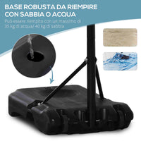 Canestro da Basket ad Altezza Regolabile 210-260 cm con Base Riempibile e 2 Ruote