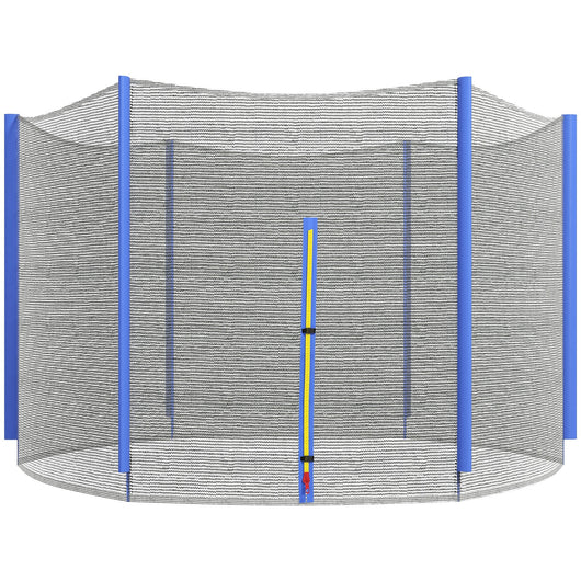 Rete di Protezione per Trampolini a 6 Pali con Ingresso con Cerniera Ø244x180 cm in PE Nero e Blu