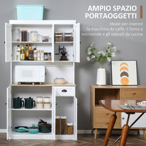 Mobile Dispensa Cucina 101x39x180 cm in Legno Bianco