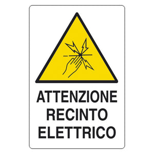 10pz cartello 'attenzione recinto elettrico' cm 20 x 30 106338nlm