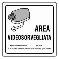 10pz cartello 'area videosorvegliata' cm 20 x 20 cod:ferx.106399nlm