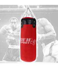 Sacco Boxe Pieno Per Allenamento Pugilato Mma Kick Boxing Con Catene 100 Cm X 35         