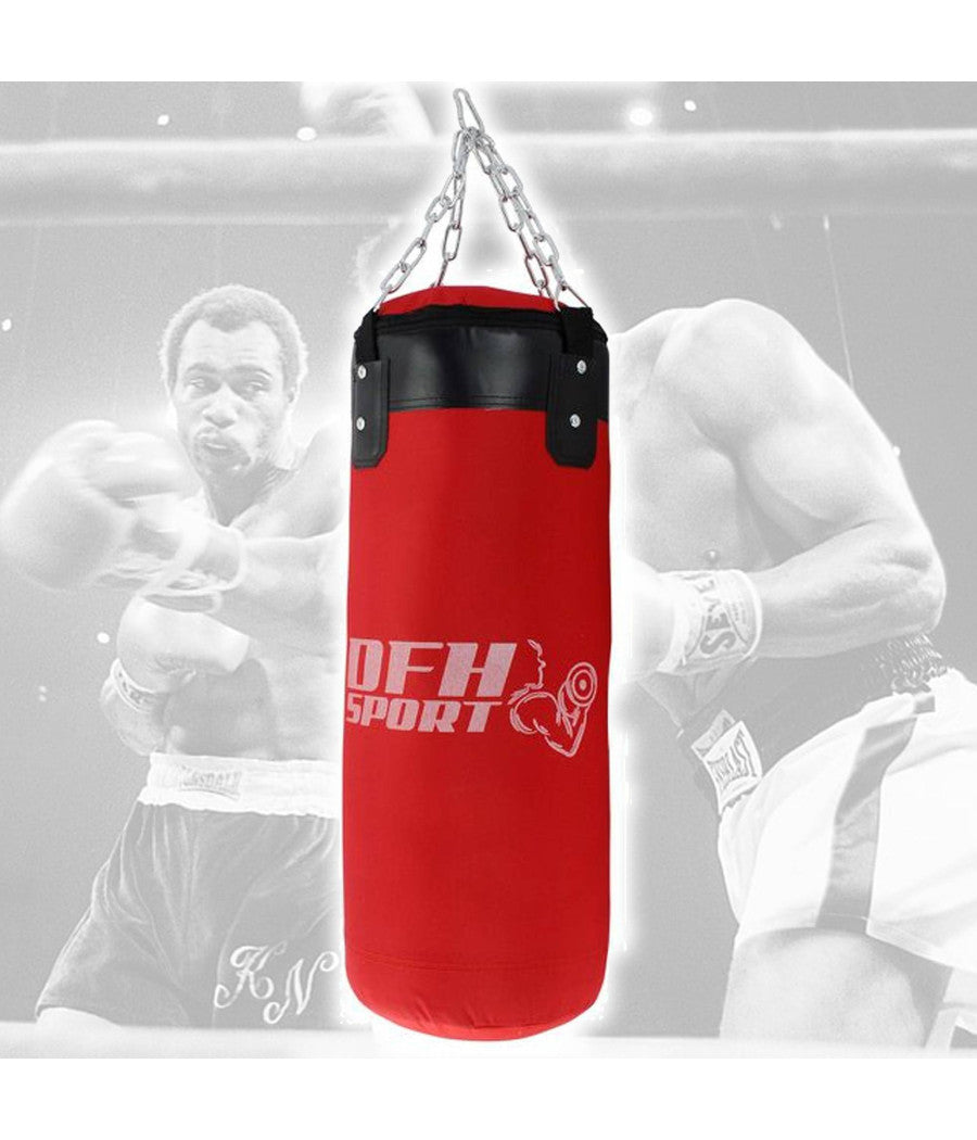 Sacco Boxe Pieno Per Allenamento Pugilato Mma Kick Boxing Con Catene 120 Cm X 35         