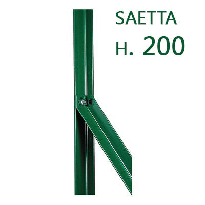 saetta di sostegno a l h 200 cm 25x25x3 mm plastificata per paletti in ferro a t da h 225 e 250 recinzioni da giardino cod:ferx.mi.83.stock.s