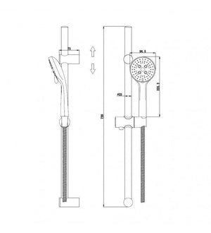 Colonna doccia serie oasi design quadro e risparmio acqua integrato cod 77786