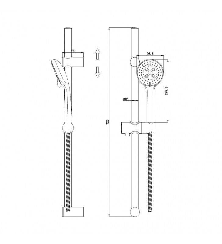 Colonna doccia serie oasi design quadro e risparmio acqua integrato cod 77786