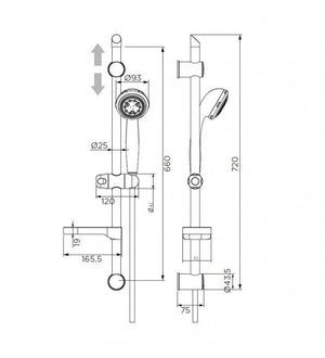 Duplex serie pratika a 3 getti, cromato cod 79836