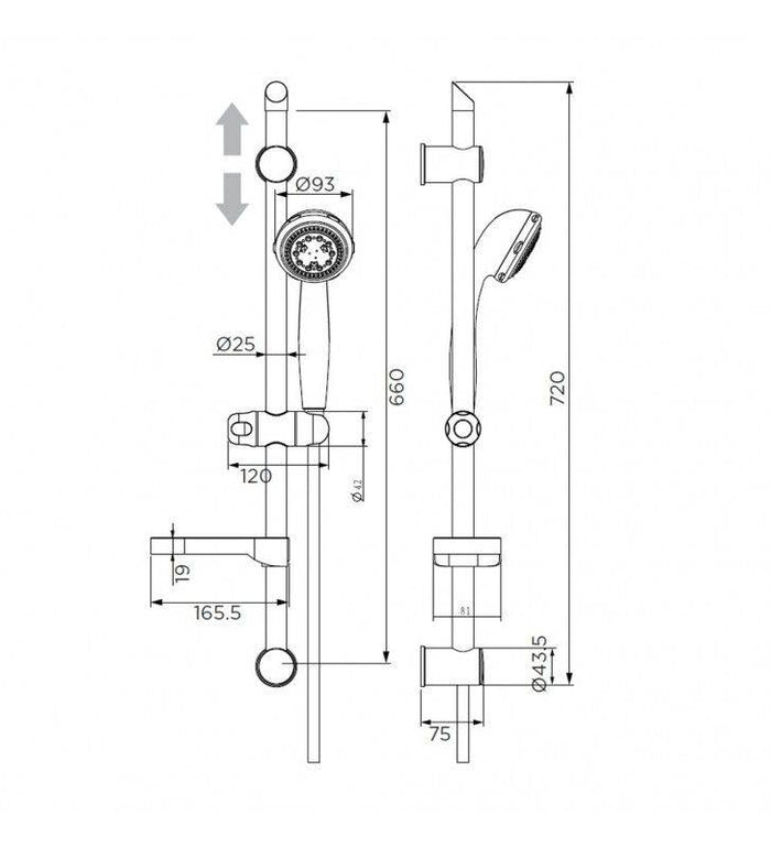 Duplex serie pratika a 3 getti, cromato cod 79836