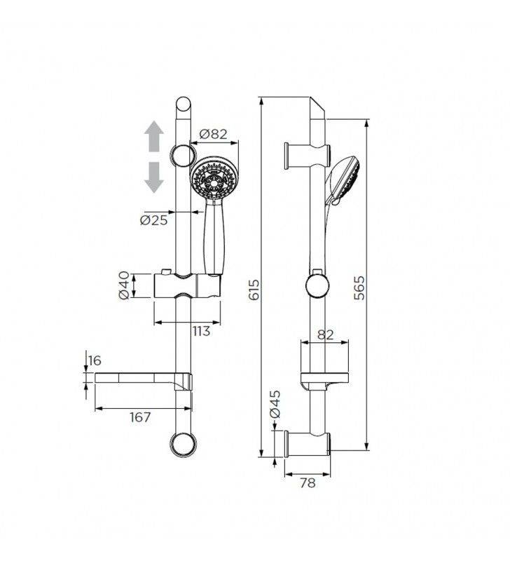 Duplex serie sirio a 2 getti, cromato cod 79834