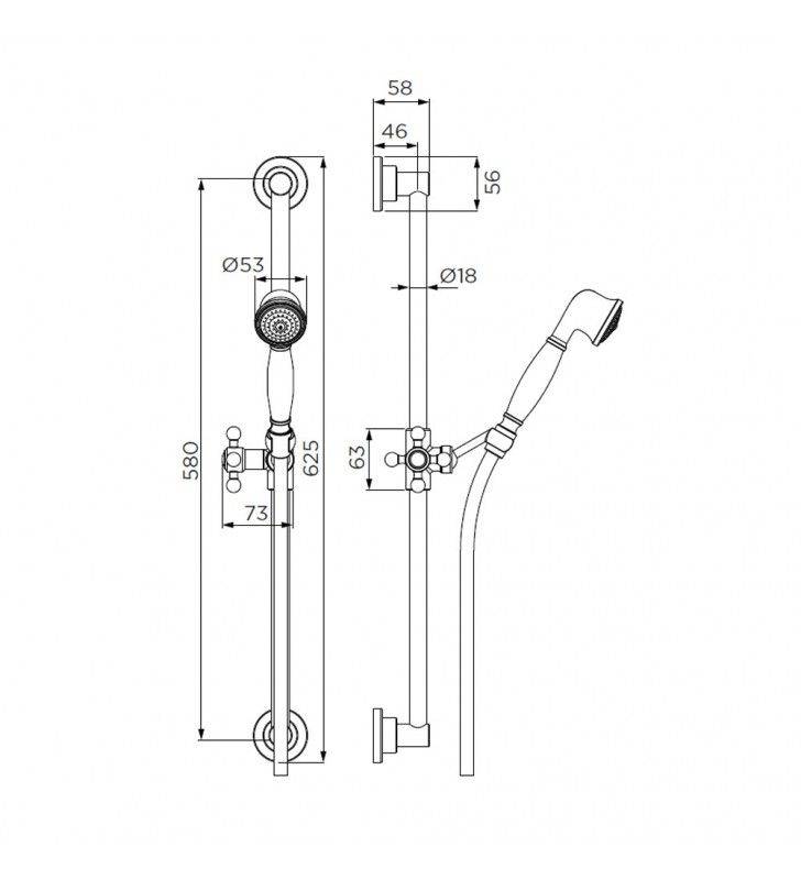 Duplex serie matrix cromato, ad 8 getti cod 79837