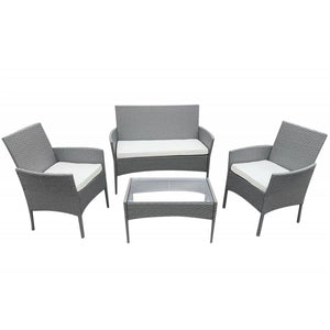 SALOTTO ANNIE GRIGIO, SET DA 4 PEZZI, CASA COLLECTION