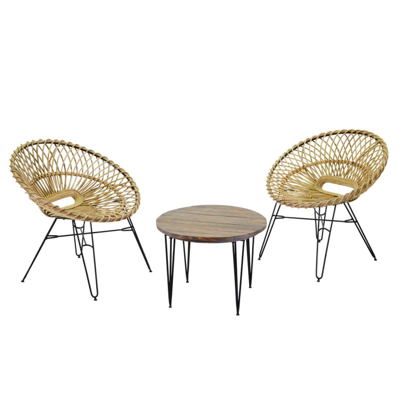 Salotto rattan luna naturale