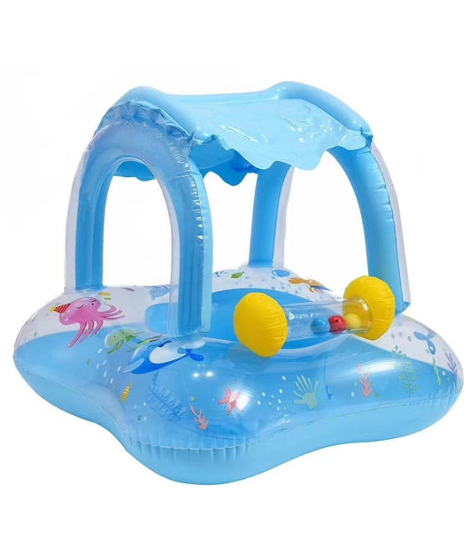 Salvagente Con Cappottina 90x70cm Canotto Gonfiabile Canoa Bambini Azzurro         