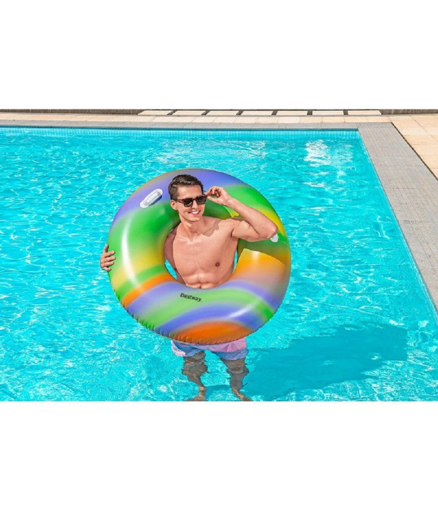 Salvagente Fashion Rainbow Stampa Multicolore 119 Cm Con Maniglie Piscina 36352         