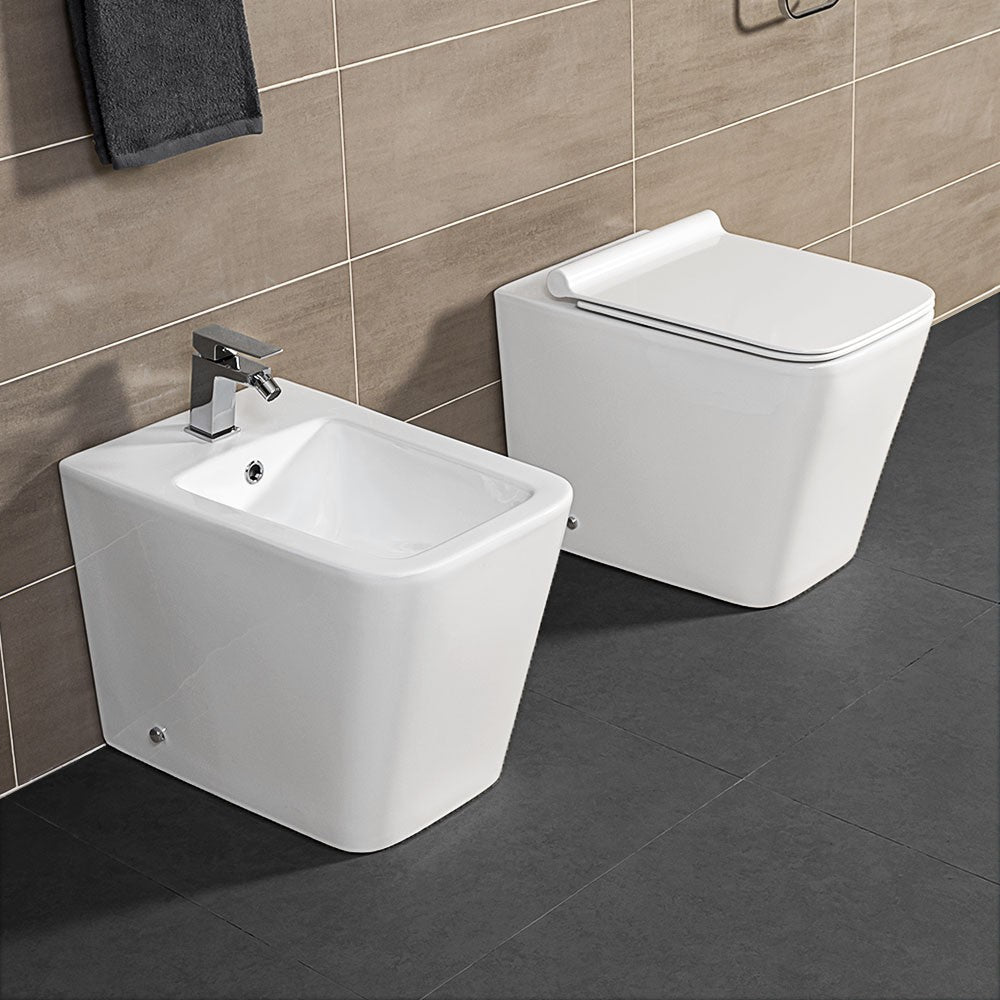 Sanitari a terra Malaga rimless wc + bidet + copriwc softclose