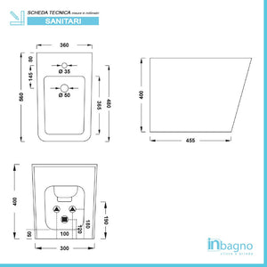 Sanitari a terra Malaga rimless wc + bidet + copriwc softclose