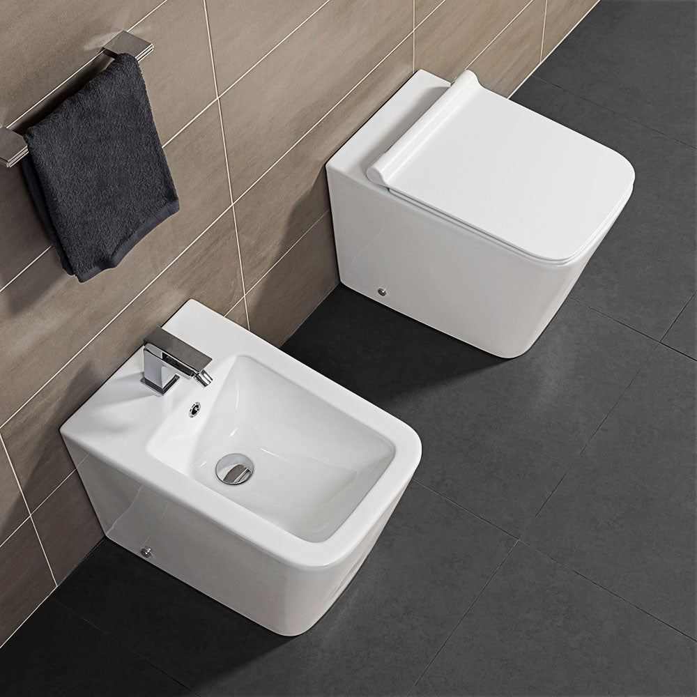 Sanitari a terra Malaga rimless wc + bidet + copriwc softclose