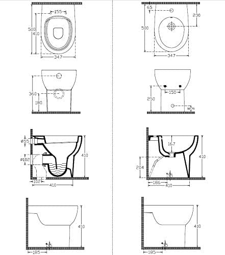 Sanitari bagno mod. ABE wc easy clean + bidet + copri wc . - Azzurra ceramica