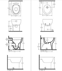 Sanitari bagno mod. ABE wc easy clean + bidet + copri wc . - Azzurra ceramica