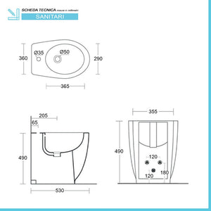 Sanitari per anziani filo muro alti 49 cm Rimless serie Comoda con sedile incluso