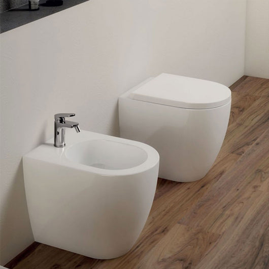 Sanitari Azzurra Comoda filo muro a terra wc + bidet e sedile soft-close in ceramica - Azzurra ceramica