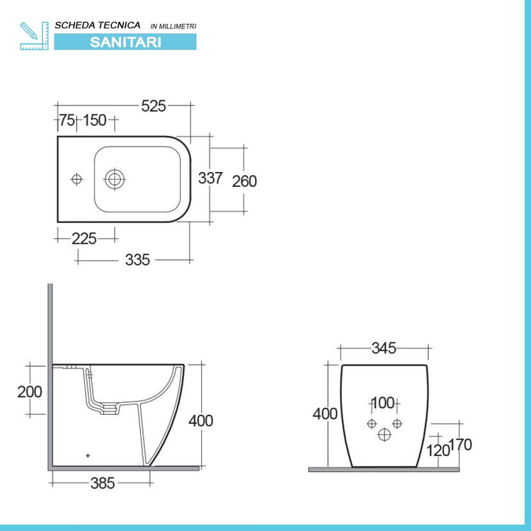 Sanitari filomuro grigio opaco Rimless Rak serie Metropolitan copriwc soft-close