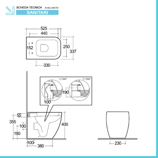 Sanitari filomuro grigio opaco Rimless Rak serie Metropolitan copriwc soft-close