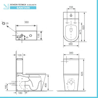 Sanitari filomuro monoblocco Rimless bianco con sedile copriwc Tygo