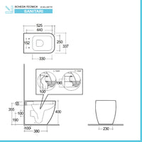 Sanitari filomuro nero opaco Rimless Rak serie Metropolitan copriwc soft-close